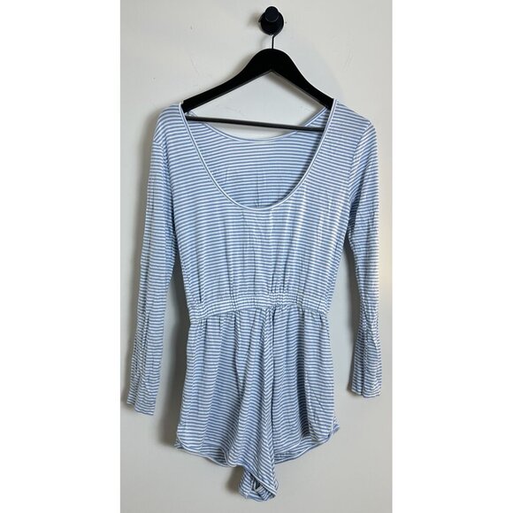 FREE PEOPLE Yvette Striped Romper in Chambray Size X-Small - Picture 3 of 7